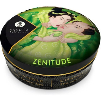 Массажное арома масло в виде свечи SHUNGA EXOTIC GREEN TEA (ЗЕЛЕНЫЙ ЧАЙ) 30 ml 4611DESC